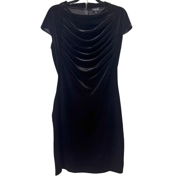 Ronen Chen Black Velvet Dress - Size Medium (US 10) - Picture 1 of 4